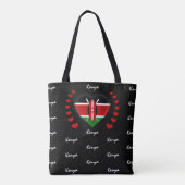 Kenya Flag & Herz, Kenianische Flagge Mode/Sport Tasche (Rückseite)