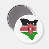 Kenya Flag Karte in voller Größe Magnet (Vorderseite/Rückseite)