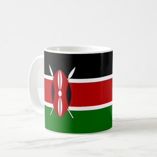 Kenya Flag Keramik Tasse (Vorderseite Links)
