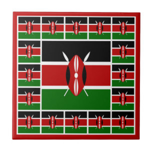Kenya Flag Keramik Tile / Zuhause Patriots Dekorat Fliese