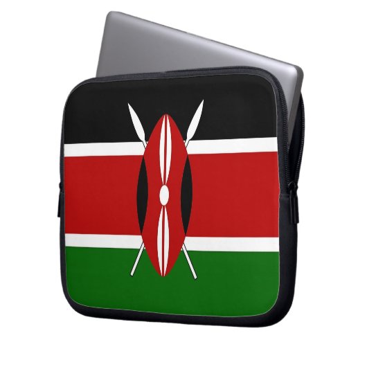 Kenya Flag Laptop Sleeve (Vorderseite Links)