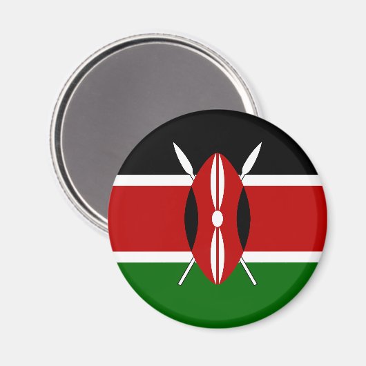 Kenya Flag Magnet (Vorderseite/Rückseite)