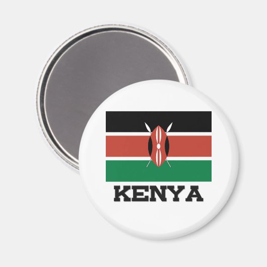 Kenya Flag Magnet (Vorderseite/Rückseite)