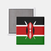 Kenya Flag Magnet Square (Vorderseite/Rückseite)