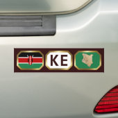 Kenya Flag Map Code Autoaufkleber (Auf Auto)
