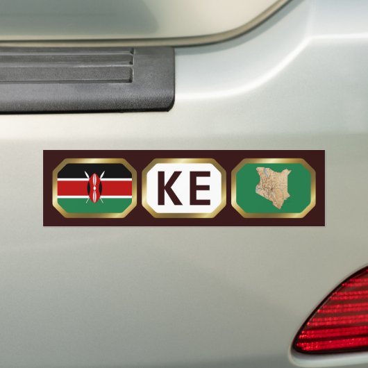 Kenya Flag Map Code Autoaufkleber (Auf Auto)
