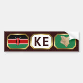 Kenya Flag Map Code Autoaufkleber (Vorne)