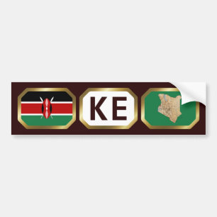 Kenya Flag Map Code Autoaufkleber