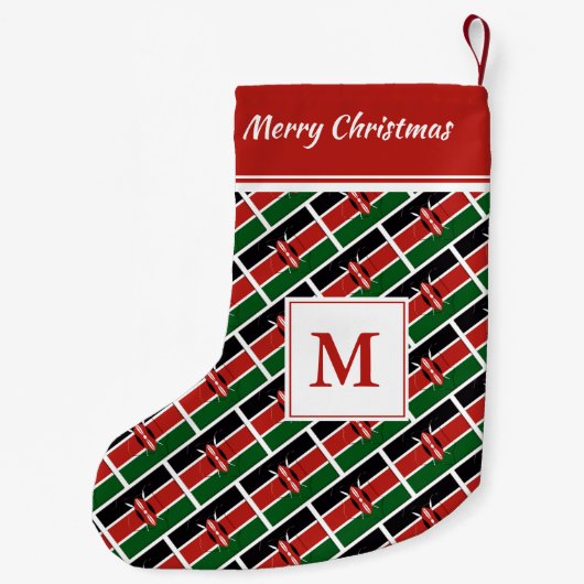 KENYA Flag MONOGRAM Kleiner Weihnachtsstrumpf (Rückseite)