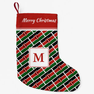 KENYA Flag MONOGRAM Kleiner Weihnachtsstrumpf