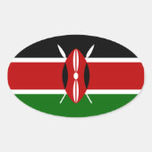 Kenya Flag Oval Sticker (Vorderseite)