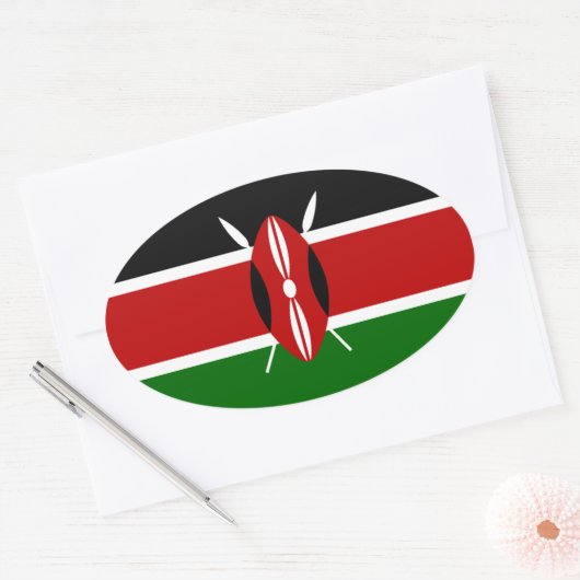 Kenya Flag Oval Sticker (Umschlag)
