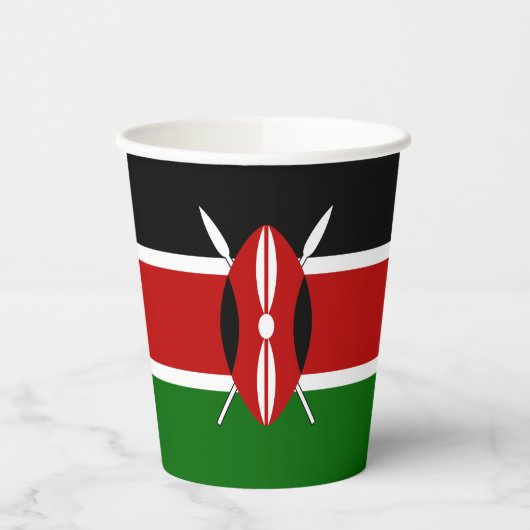 Kenya Flag Pappbecher (Links)