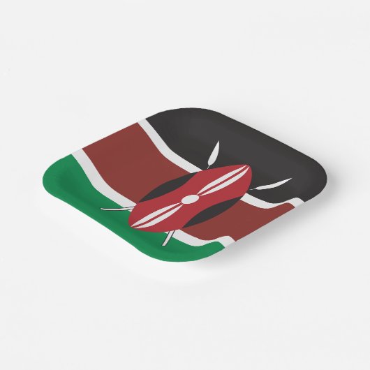 Kenya Flag Pappteller (Gewinkelt)