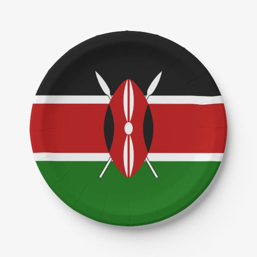 Kenya Flag Pappteller (Vorderseite)