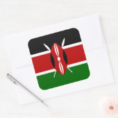 Kenya Flag Quadratischer Aufkleber (Umschlag)