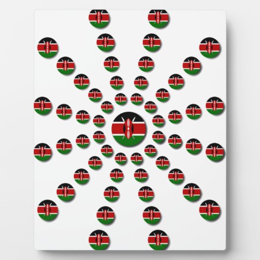 Kenya Flag Radialmuster: Patriotische Kunst & Deko Fotoplatte (Vorderseite)