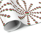 Kenya Flag Radialmuster: Patriotische Kunst & Deko Geschenkpapier (Rolleneckpunkt)