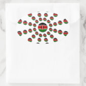 Kenya Flag Radialmuster: Patriotische Kunst & Deko Ovaler Aufkleber (Tasche)