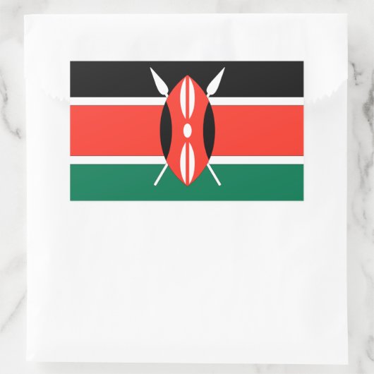Kenya Flag Rechteckiger Aufkleber (Tasche)