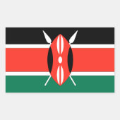 Kenya Flag Rechteckiger Aufkleber (Vorderseite)