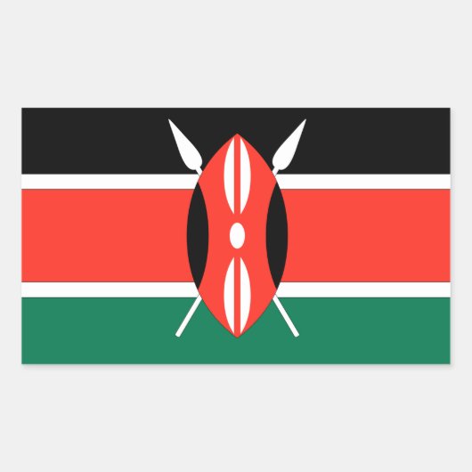 Kenya Flag Rechteckiger Aufkleber (Vorderseite)