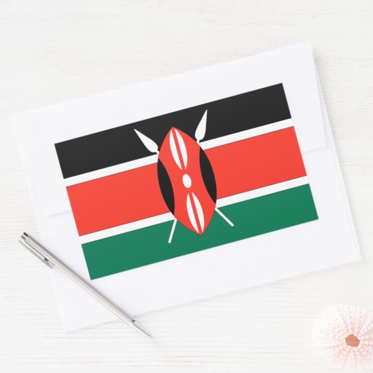 Kenya Flag Rechteckiger Aufkleber (Umschlag)