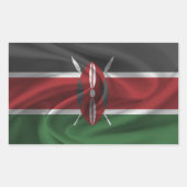 Kenya Flag Rechteckiger Aufkleber (Vorderseite)