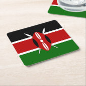 Kenya Flag Rechteckiger Pappuntersetzer (angewinkelt)