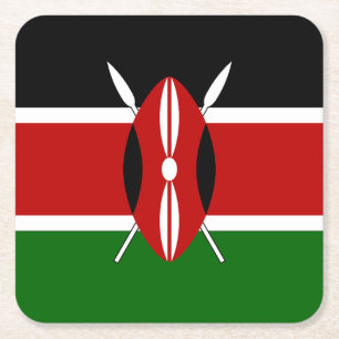 Kenya Flag Rechteckiger Pappuntersetzer