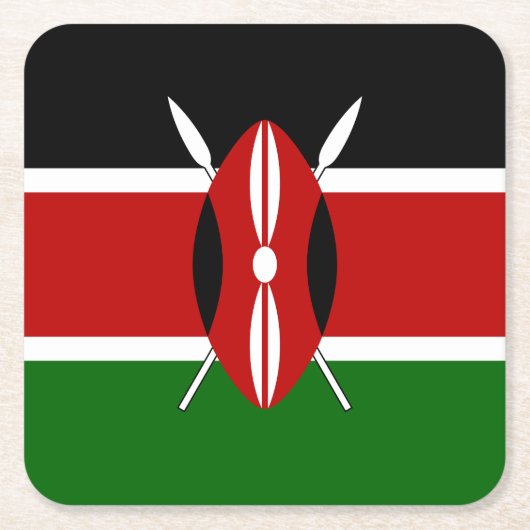 Kenya Flag Rechteckiger Pappuntersetzer (Vorderseite)
