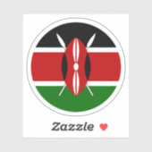 Kenya Flag Round Sticker (Blatt)