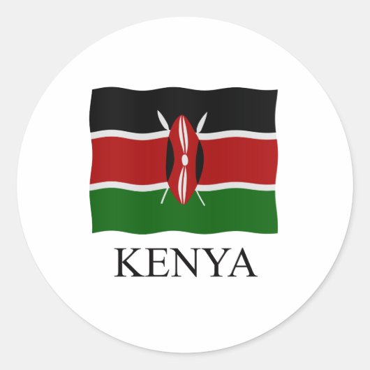 Kenya flag runder aufkleber (Vorderseite)