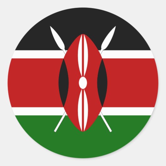 Kenya Flag Runder Aufkleber (Vorderseite)