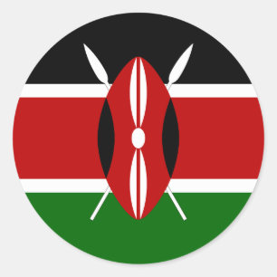 Kenya Flag Runder Aufkleber