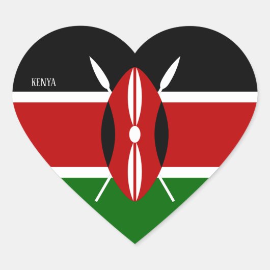 Kenya Flag Splendid Patriotic Herz-Aufkleber (Vorderseite)