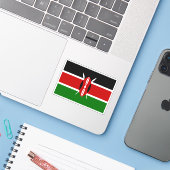 Kenya Flag Sticker (Laptop mit iPhone)