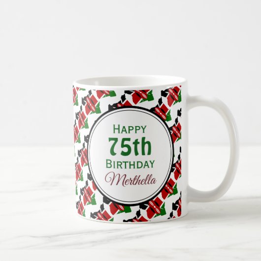 KENYA FLAG Stilvoll angepasste Schrift Geburtstag Kaffeetasse (Rechts)