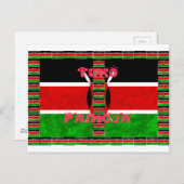 Kenya Flag Tuko Pamoja Postkarte (Vorne/Hinten)