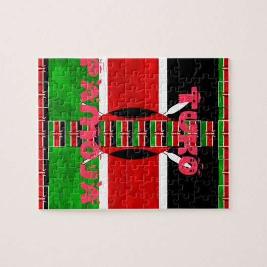 Kenya Flag Tuko Pamoja Puzzle (Horizontal)