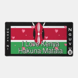 Kenya Flag Umoja ni Nguvu | Red Green Black Patrio Schreibtischunterlage