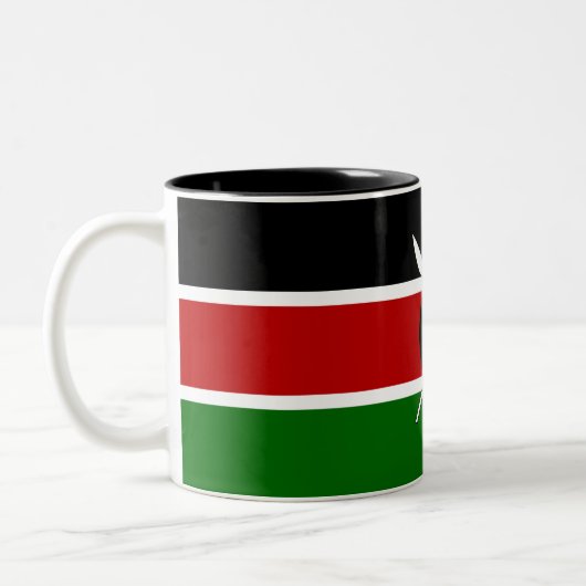 Kenya Flag Zweifarbige Tasse (Links)