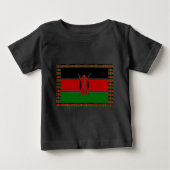 Kenya-Flagge mit Miniatur-Flag-Rahmen-Grenzkunst Baby T-shirt (Vorderseite)