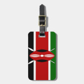 Kenya-Flagge mit Miniatur-Flag-Rahmen-Grenzkunst Gepäckanhänger (Vorderseite vertikal)