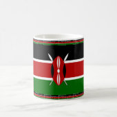 Kenya-Flagge mit Miniatur-Flag-Rahmen-Grenzkunst Kaffeetasse (Mittel)