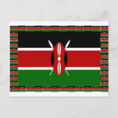 Kenya-Flagge mit Miniatur-Flag-Rahmen-Grenzkunst Postkarte (Vorderseite)