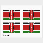 Kenya-Flagge mit Miniatur-Flag-Rahmen-Grenzkunst Rechteckiger Aufkleber (Blatt)