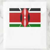 Kenya-Flagge mit Miniatur-Flag-Rahmen-Grenzkunst Rechteckiger Aufkleber (Tasche)