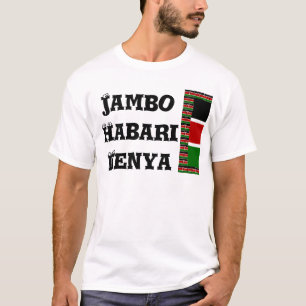 Kenya-Flagge mit Miniatur-Flag-Rahmen-Grenzkunst T-Shirt