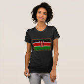Kenya-Flagge mit Miniatur-Flag-Rahmen-Grenzkunst T-Shirt (Vorne ganz)
